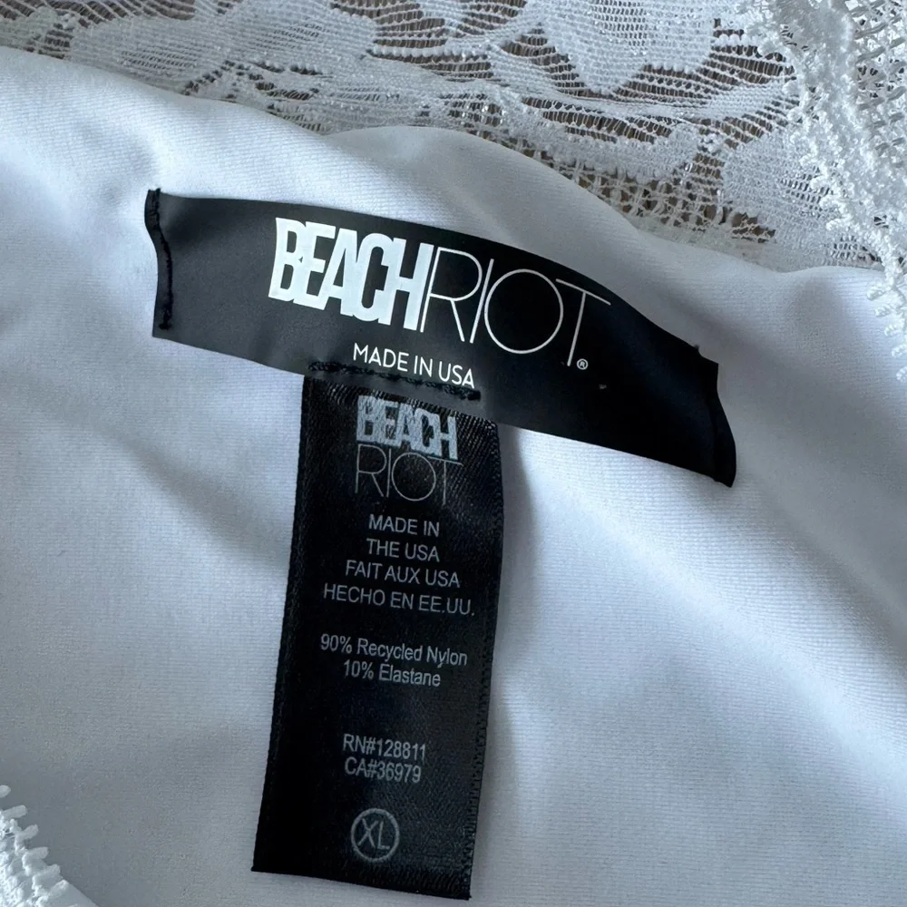 BEACH RIOT Celine Lace One-Piece White Swimsuit Xl
